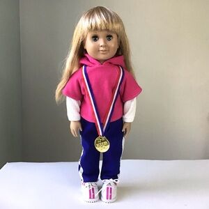 1998 Our Generation Doll 18” Blond Hair Blue Eyes Athletic Outfit Battat Vintage